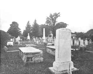Tumbas de Jonathan Edwards y Aaron Burr, Princetown, Nueva Jersey, EE. UU., c. 1900