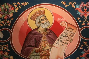 Icono ortodoxo griego que representa al Rey David, Tesalónica, Grecia