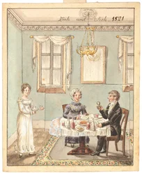 Tarjeta de felicitación, 1821