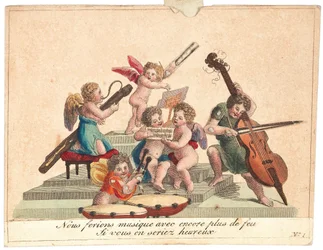 Tarjeta de felicitación Una orquesta de ángeles, después de 1815
