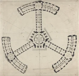 Plano de planta para una Academia de Bellas Artes, 1750-1790