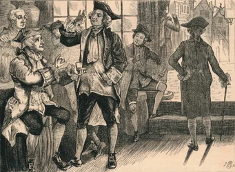Grupo en la tienda de tabaco de Hardhams, c1880