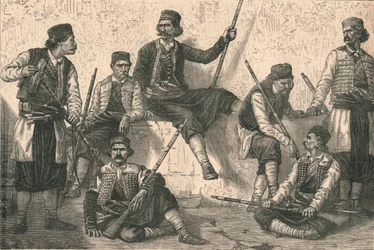 Grupo de montenegrinos, hacia 1879