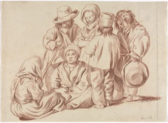 Grupo de seis niños recto, 1700s