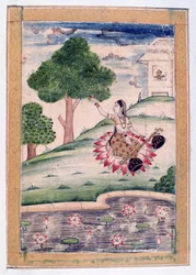 Gujari Ragini, Álbum Ragamala, Escuela de Rajastán, siglo XIX