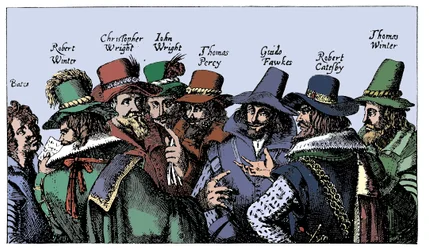 Guy Fawkes y los conspiradores de la pólvora, 1605