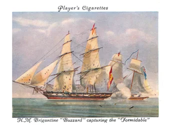 H.M.Brigantine Buzzard capturando el Formidable, 1936