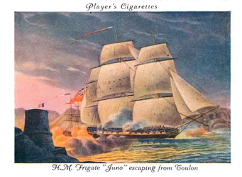 La fragata H.M. Juno escapando de Toulon, 1936