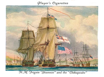 Fragata H.M. Shannon y el Chesapeake, 1936
