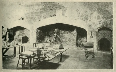 Palacio de Hampton Court - parte de la cocina del palacio que se mantiene exactamente como en la época de Wolsey