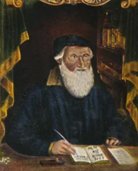Hans Sachs 1494-1576. Grabado en cobre de Hans Weygel, 1934