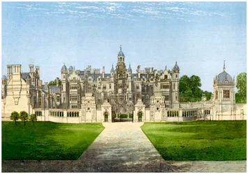 Mansión Harlaxton, Lincolnshire, hogar de la familia Gregory, c1880
