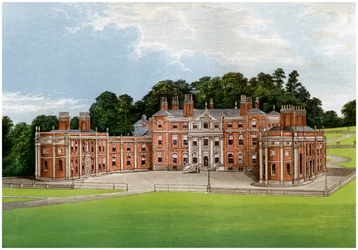 Hawkestone, hogar de Viscount Hill, c. 1880