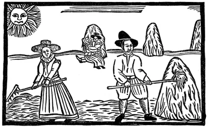Haciendo heno, principios del siglo XVII
