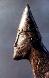 Cabeza de un guerrero vikingo, c9-11 siglo