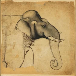 Cabeza de un elefante, 1700-1710