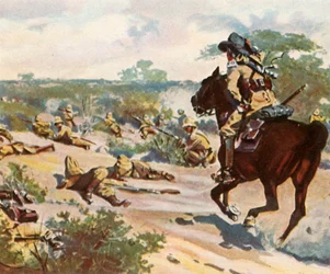 Hendrik Witboi herido de muerte en la lucha en Fahlgras, 29 de octubre de 1905, 1936