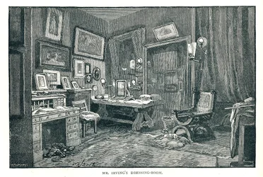 El camerino de Henry Irving, 1891