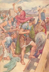 Aquí sería posible, pensó, mantener al enemigo a raya, c1912 1912