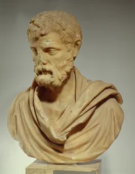 Herodes Ático, cabeza de mármol, romana