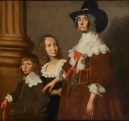 Hester Tradescant y sus hijastros, John y Frances, c. 1644