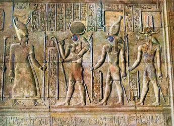 Relieve jeroglífico, Templo de Kom Ombo, Egipto, siglo XX
