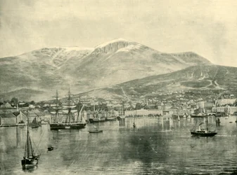 Hobart, desde la bahía, 1901