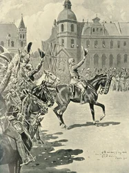Izando la bandera británica en Pretoria: Lord Roberts liderando vítores para la Reina, 1900, 1901