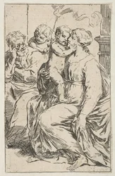 Sagrada Familia con San Juan Bautista, copia invertida después de Cantarini, ca. 1640-1642 o después