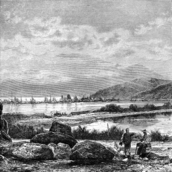 Hong Kong, vista desde Kowlun, c. 1890