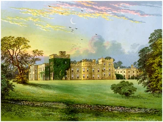 Castillo de Hornby, Yorkshire, hogar del Duque de Leeds, c1880
