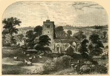 Iglesia de Hornsey en 1750, c1876