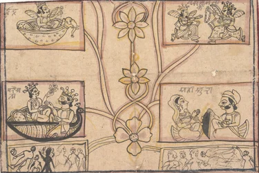 Horóscopo con dibujos florales, 1850