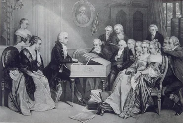 Concierto en casa de la familia Mozart en Viena, siglo XIX