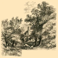 Casa en Craven Hill en 1760, c. 1876