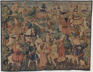Escenas de caza y pastorales, con un gaitero y bailarines, c. 1510