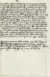 Transcripción de Hus del tratado de Wycliffe, principios del siglo XV, 1947