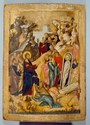 Icono de la Resurrección de Lázaro, siglos XIV-XV