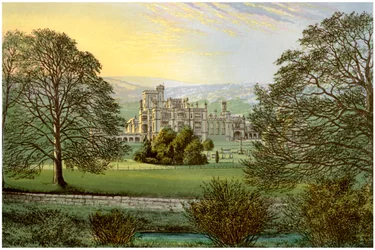Ilam Hall, Staffordshire, hogar de la familia Hanbury, c1880