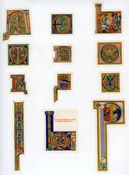 Letras iniciales iluminadas, siglo XIII