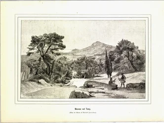 Ilustración tomada del libro Brogede rejsebilleder de Jerichau-Baumann, Elisabeth y publicado por Forlagsbureauet (Copenhague, 1881)