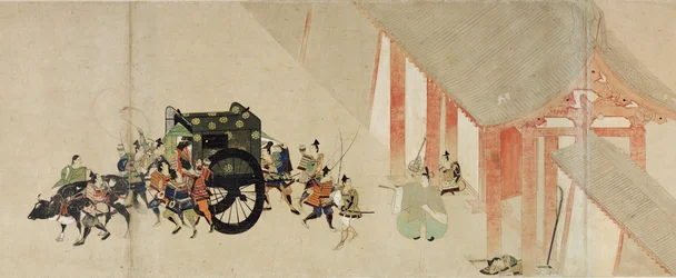 Cuento ilustrado de la Guerra Civil de Heiji La visita imperial a Rokuhara 2 pergamino, siglo XIII