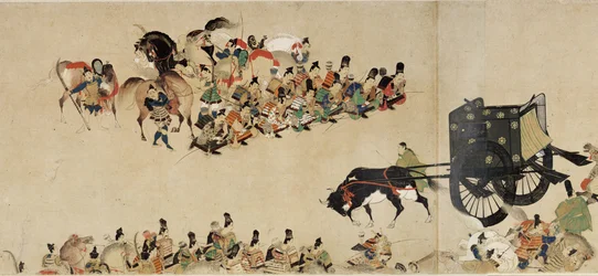 Cuento ilustrado de la Guerra Civil de Heiji La visita imperial a Rokuhara 4 pergamino, siglo XIII