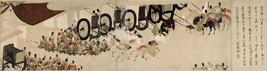 Cuento ilustrado de la Guerra Civil de Heiji La visita imperial a Rokuhara 6 rollo, siglo XIII