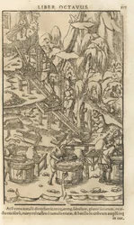 Ilustración de De re metallica libri XII de Georgius Agricola, 1556