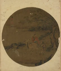Inmortal, ciervo y niño, dinastía Ming, siglos XVI-XVII
