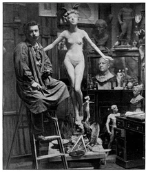 En el estudio del Sr. Lucchesi, Londres, 1899