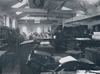 En la Sala de Composición, 1916