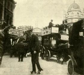 En el grueso del tráfico por la Mansion House, 1910