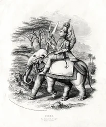 Indra, el dios hindú de la luz, siglo XIX